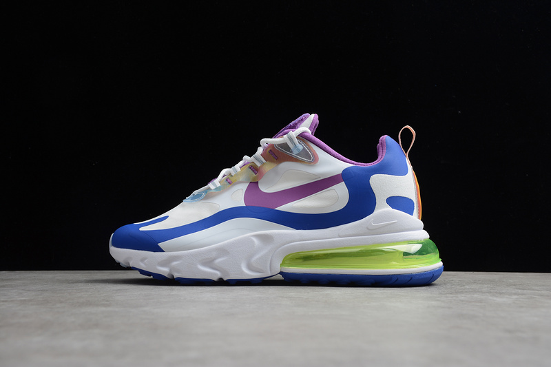 Air Max 270 React Easter White/Washed Coral-Hyper Blue-Purple Nebula 7