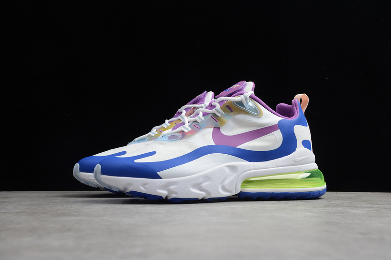 Air Max 270 React Easter White/Washed Coral-Hyper Blue-Purple Nebula 11