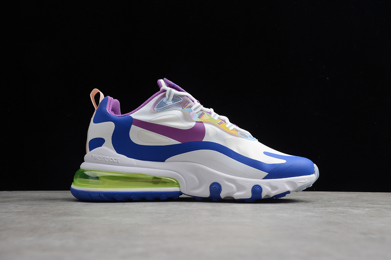 Air Max 270 React Easter White/Washed Coral-Hyper Blue-Purple Nebula 19