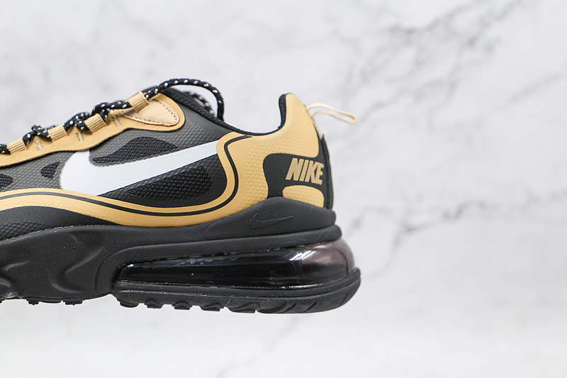 Air Max 270 React Black/Light Bone-Metallic Gold 11