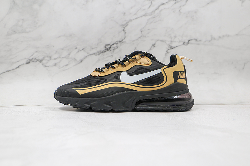 Air Max 270 React Black/Light Bone-Metallic Gold 15