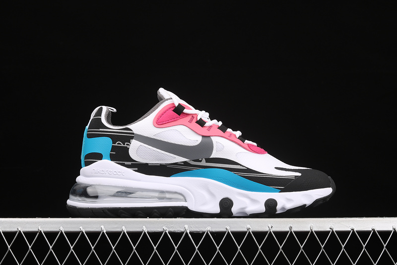 Air Max 270 React Summit White/Black/Laser Blue/Iron Grey 11