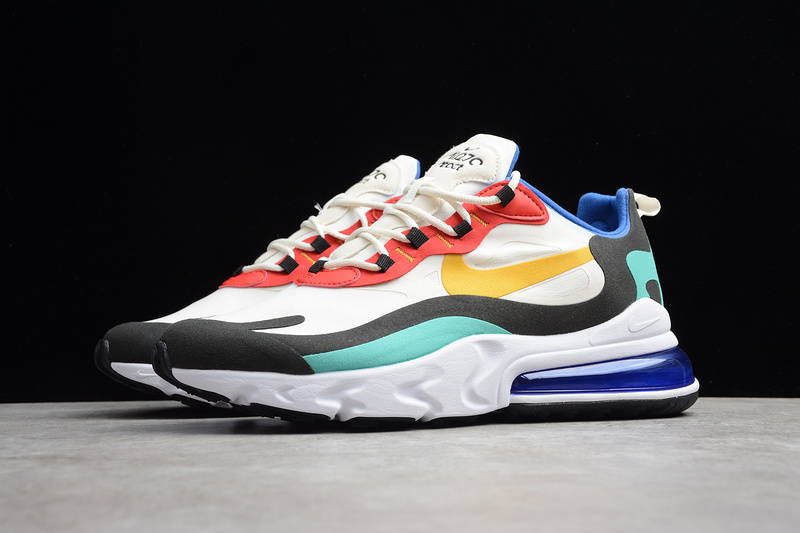 Air Max 270 React Bauhaus White/Gold/Red-Black-Kinetic/Green 15