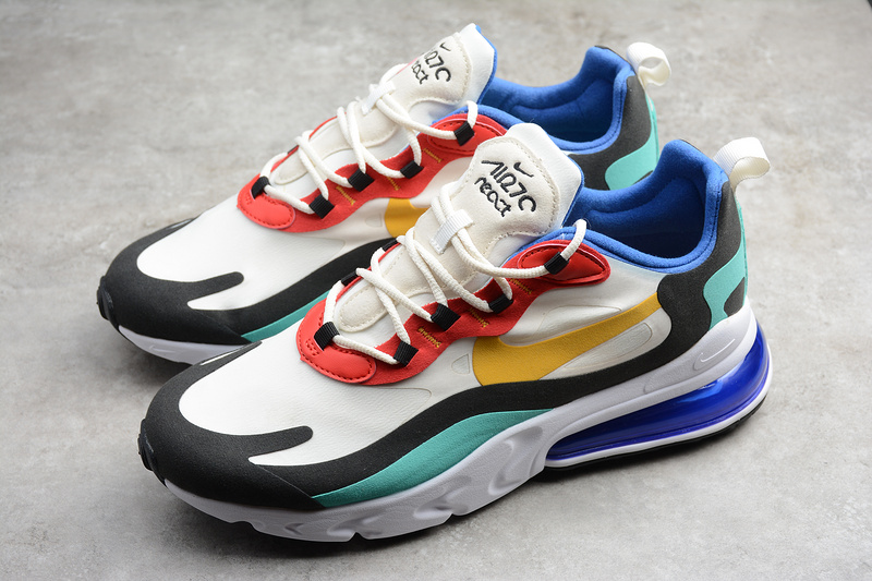 Air Max 270 React Bauhaus White/Gold/Red-Black-Kinetic/Green 19