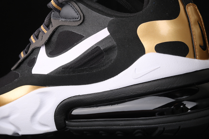 Air Max 270 React Black/White/Gold 5