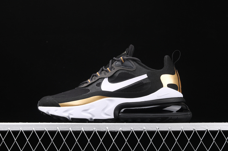 Air Max 270 React Black/White/Gold 15