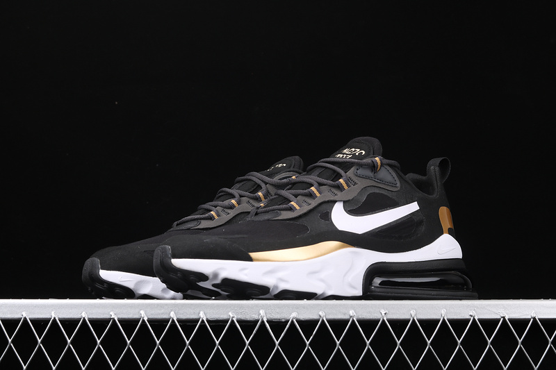 Air Max 270 React Black/White/Gold 17