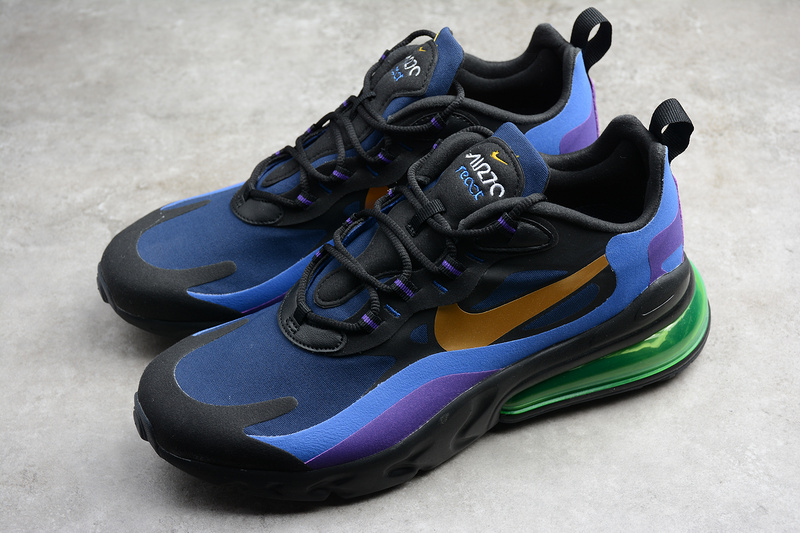 Air Max 270 React Heavy Metal Black/Blue/Hyper Royal/Gold 31