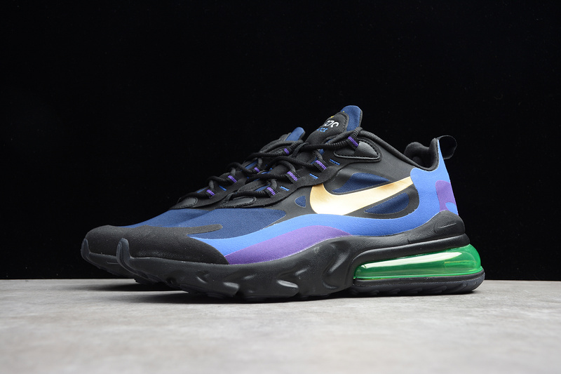 Air Max 270 React Heavy Metal Black/Blue/Hyper Royal/Gold 33