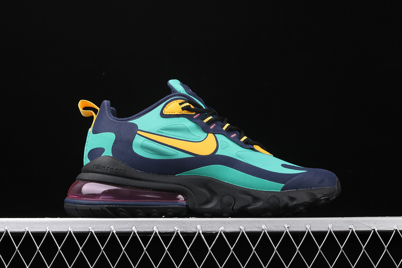 Air Max 270 React Electro Green/Yellow Ochre-Obsidian 9