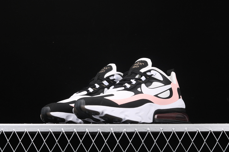 Air Max 270 React Black/White-Bleached Coral-Metallic Gold 15