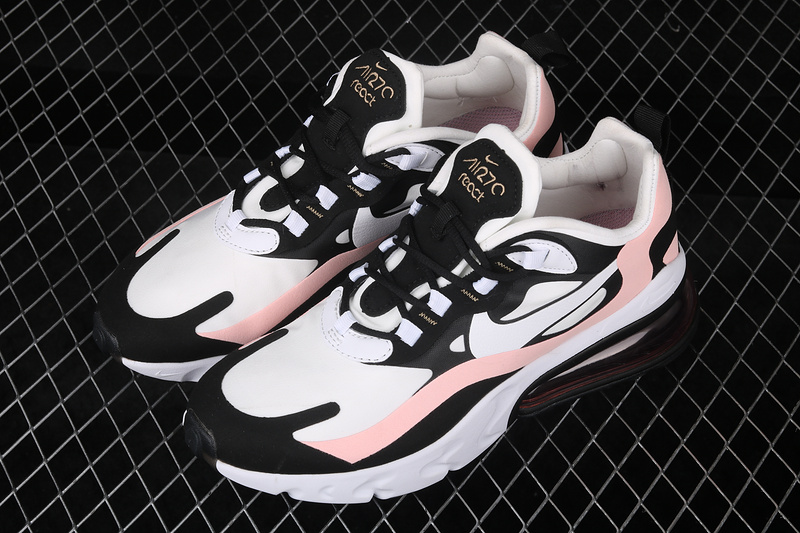 Air Max 270 React Black/White-Bleached Coral-Metallic Gold 21