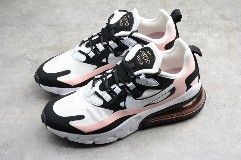 Gz Air Max 270 React Black/White-Bleached Coral-Metallic Gold 33