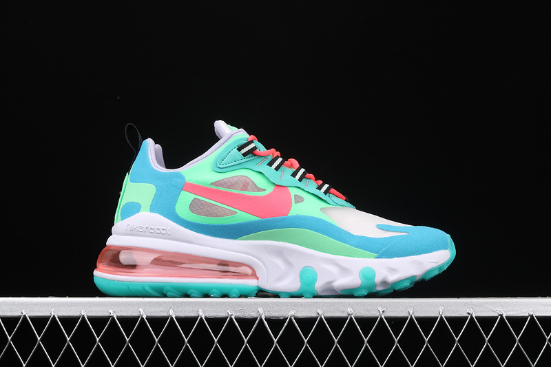 Air Max 270 React Bauhaus Electro Green/Crimson-Blue Lagoon 9