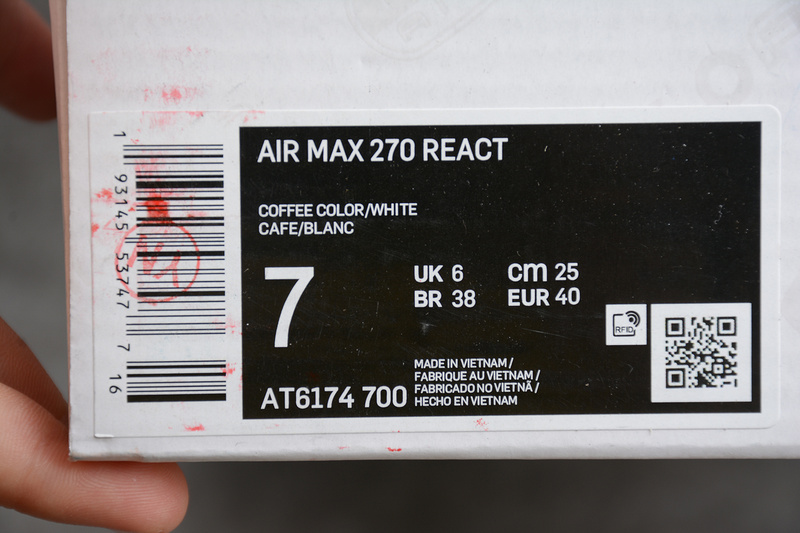 Air Max 270 React White/Team Gold/Orange 23