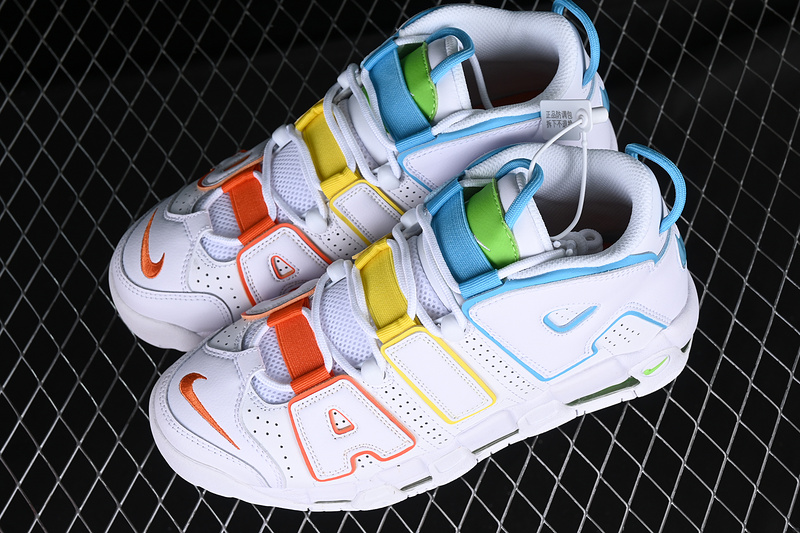 Air More Uptempo 96 Qs White/Blue/Green/Orange/Gold 7