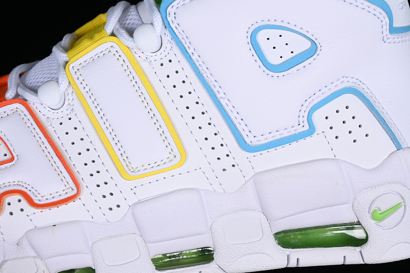 Air More Uptempo 96 Qs White/Blue/Green/Orange/Gold 15