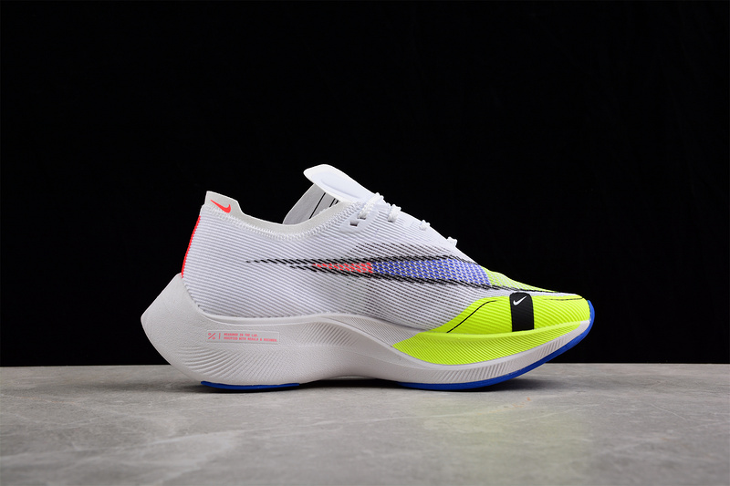 Zoom X Vaporfly Next% White/Blue/Fluorescent Green 9