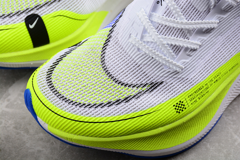 Zoom X Vaporfly Next% White/Blue/Fluorescent Green 21