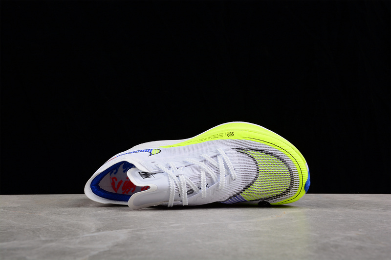 Zoom X Vaporfly Next% White/Blue/Fluorescent Green 25