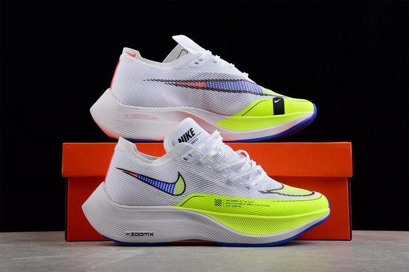 Zoom X Vaporfly Next% White/Blue/Fluorescent Green 31