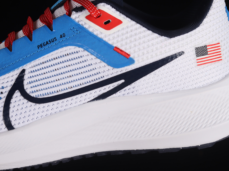 Air Zoom Pegasus 40 White/Blue/Black/Red 25