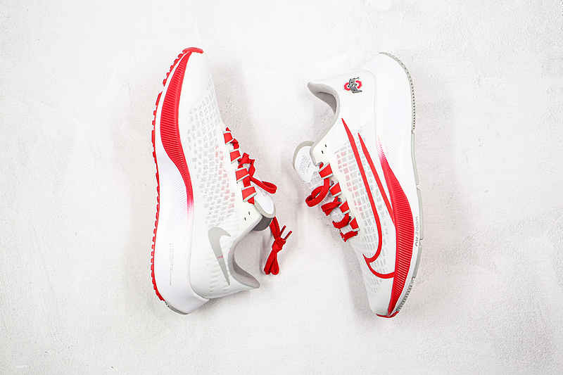 Air Zoom Pegasus 37 Ohio State White/Pure Platinum/Pewter Grey/University Red 5