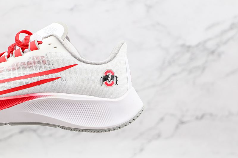 Air Zoom Pegasus 37 Ohio State White/Pure Platinum/Pewter Grey/University Red 11