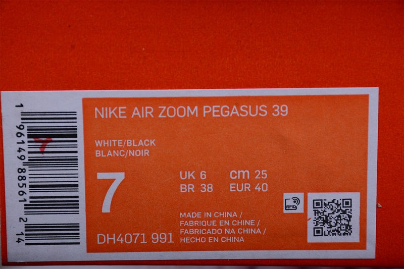 Air Zoom Pegasus 39 White/Black/Orange/Purple 5