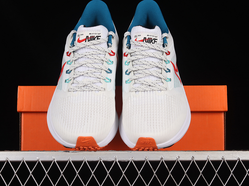 Air Zoom Pegasus 39 White/White/Washed Teal/University Red 3