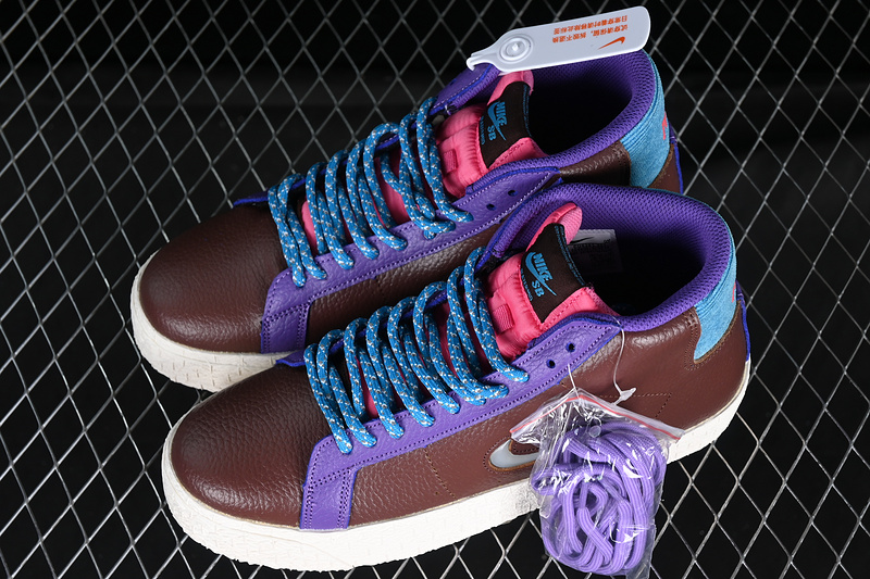 Sb Zoom Blazer Mid White/Purple/Blue/Brown 11