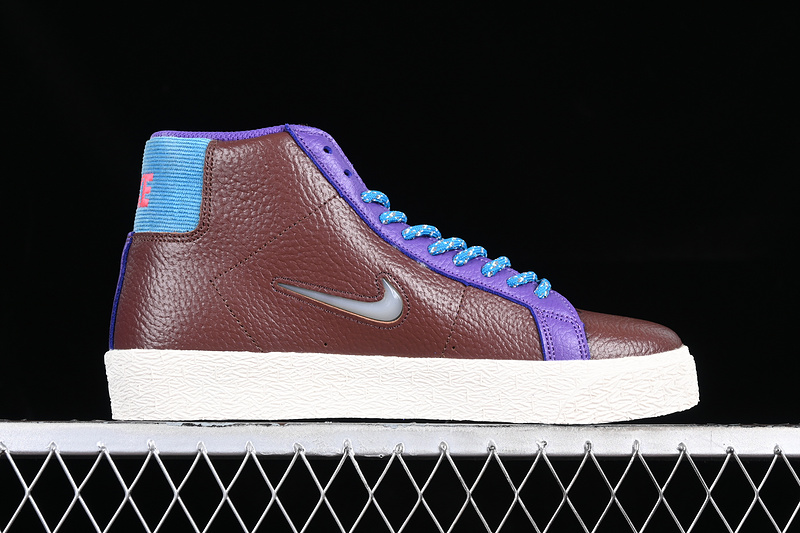 Sb Zoom Blazer Mid White/Purple/Blue/Brown 19