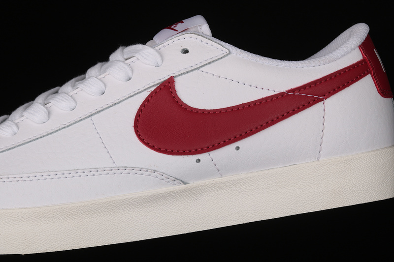 Blazer Low Leather White/White/University Red 3