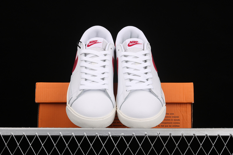 Blazer Low Leather White/White/University Red 11