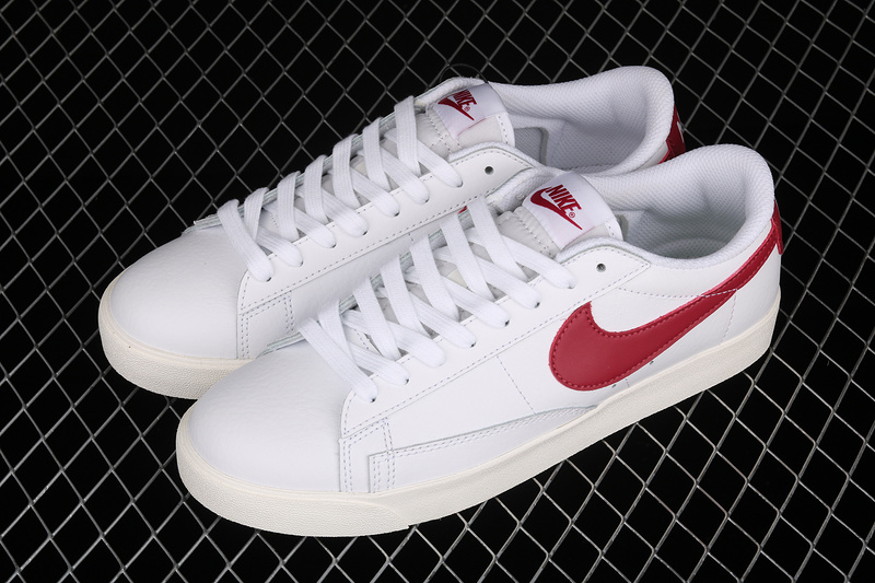 Blazer Low Leather White/White/University Red 15