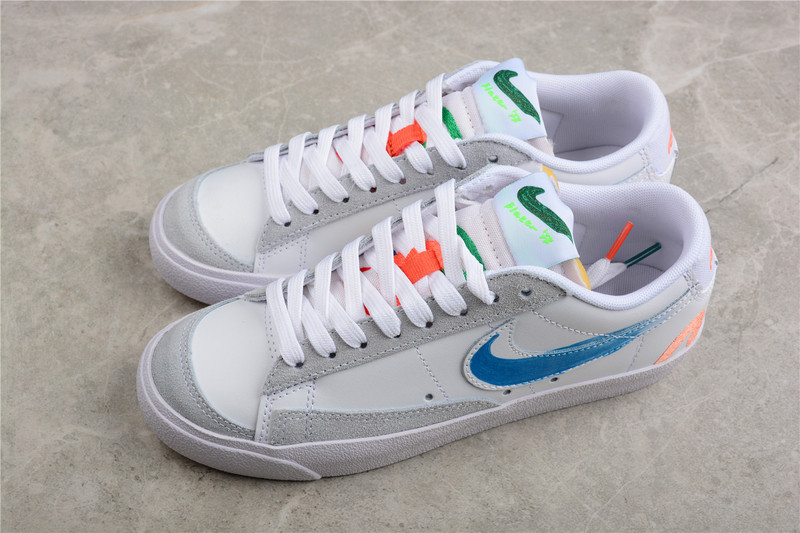 Mayumi Yamase X Blazer Low 77 Flyleather Earth Day White/Blue/Orange 3