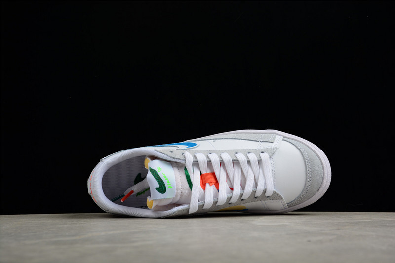 Mayumi Yamase X Blazer Low 77 Flyleather Earth Day White/Blue/Orange 35