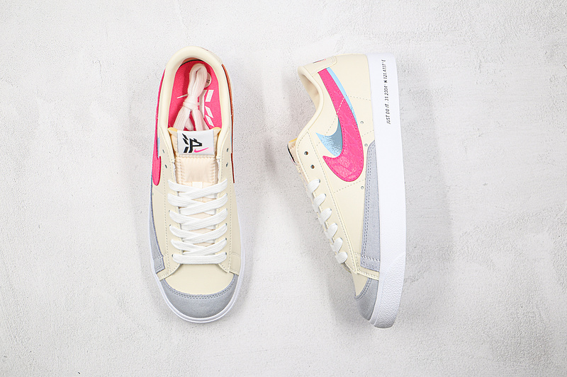 Blazer Low 77 Vintag Beige/Pink/Blue-White 13