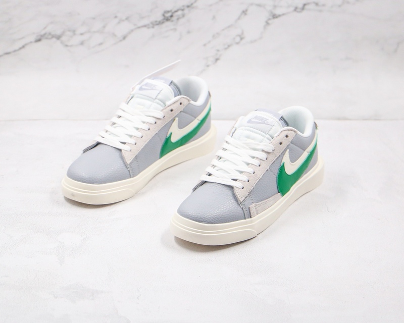 Blazer Low X Sacai Wolf Grey/Green/Beige 17