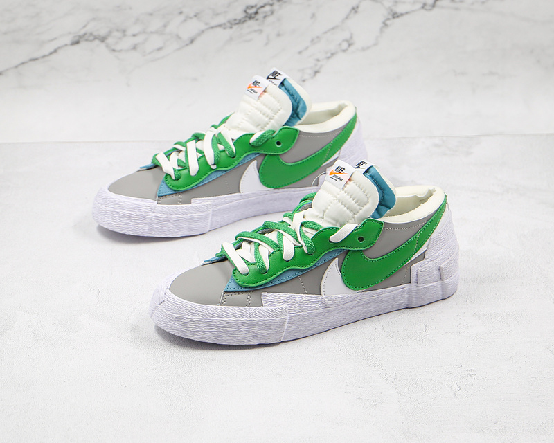 Sacai X Blazer Low Medium Grey/Classic Green/White 9