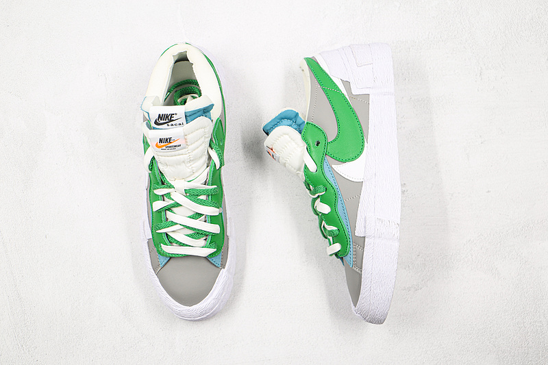 Sacai X Blazer Low Medium Grey/Classic Green/White 11