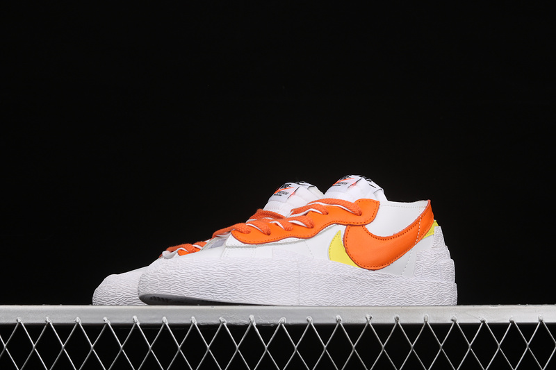 Sacai X Blazer Low White/Magma Orange/White 7