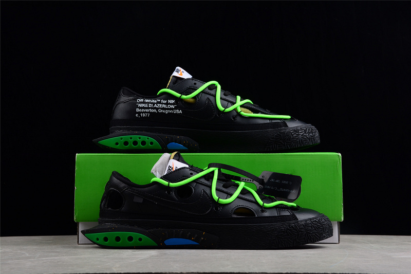 Ow X Blazer Low Black/Black/Green 13