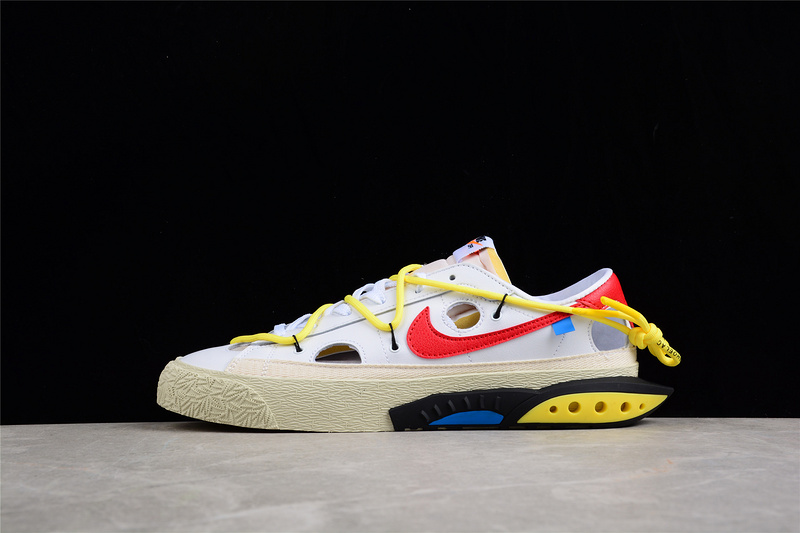 Ow X Blazer Low White/University Red/Yellow 5