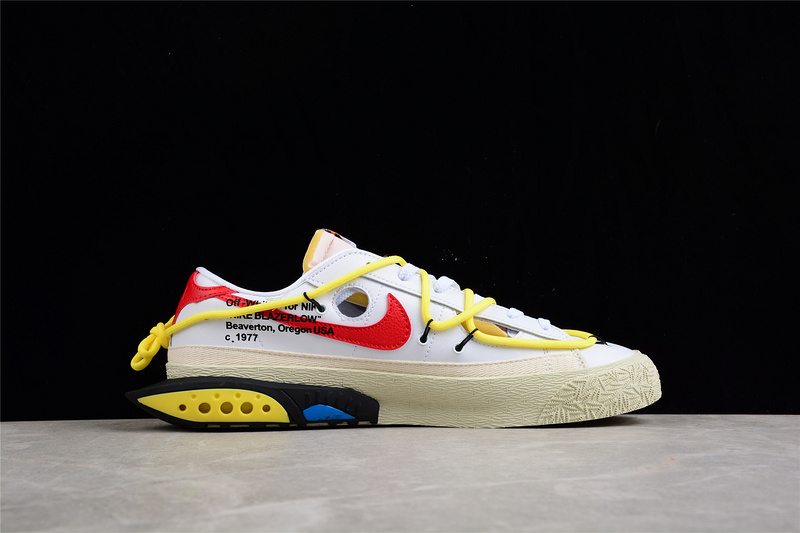 Ow X Blazer Low White/University Red/Yellow 7