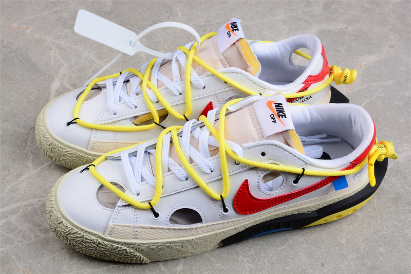 Ow X Blazer Low White/University Red/Yellow 9