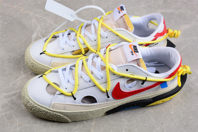 Ow X Blazer Low White/University Red/Yellow 11