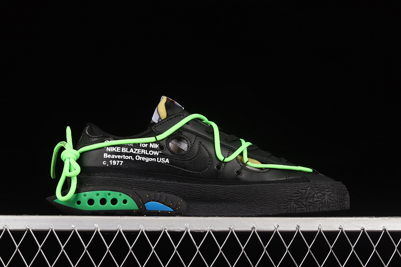 Ow X Blazer Low Black/Black/Fluorescent Green 29