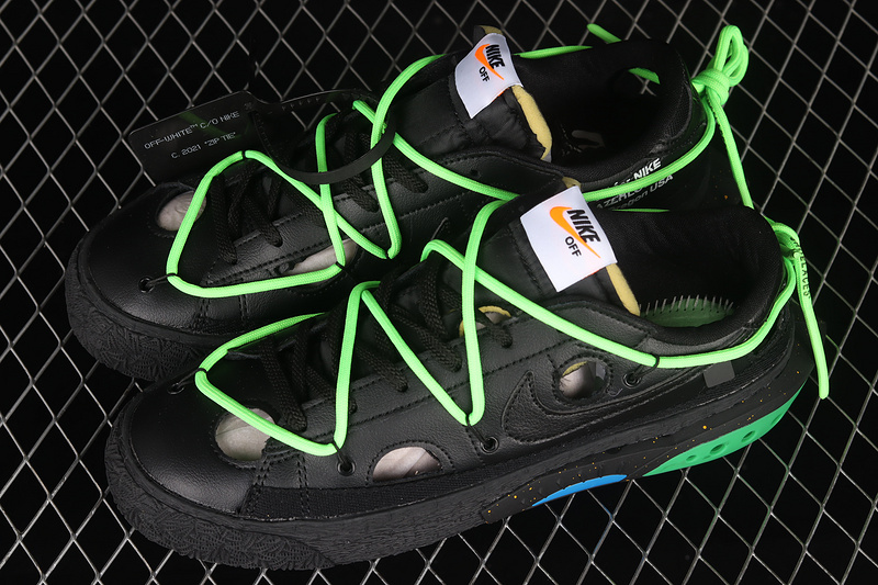 Ow X Blazer Low Black/Black/Fluorescent Green 31