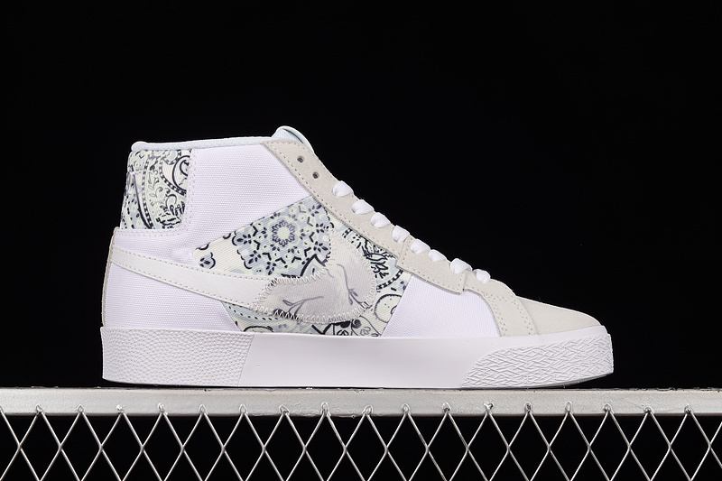 Zoom Blazer Mid Premium Sb Paisley Pack Floral White/Pure Platinum/Smoke Grey 9